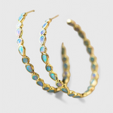 Pendientes de Ópalo Azul Vintage en Oro con Elegancia Soñadora