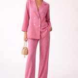 Camille - Conjunto mujer blazer y pantalón largo estampado floral elegante