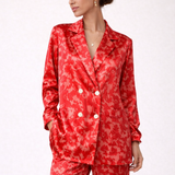 Camille - Conjunto mujer blazer y pantalón largo estampado floral elegante
