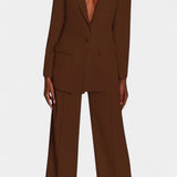 Conjunto de Blazer Ajustado y Pantalones de Pierna Ancha Marnie