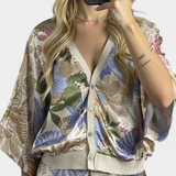 Conjunto de Blusa y Falda Peplum Floral Suave Shae