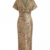 Vestido mujer midi elegante estampado – vestido fluido con lazo cintura