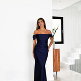 Vestido palabra manguito marino