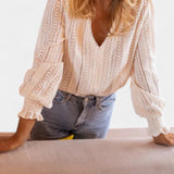 Blusa de Encaje de Crochet Emery