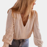 Blusa de Encaje de Crochet Emery