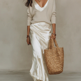 Elena | Vestido Midi Satinado con Suéter Incluido