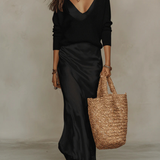 Elena | Vestido Midi Satinado con Suéter Incluido