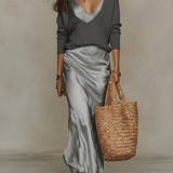 Elena | Vestido Midi Satinado con Suéter Incluido