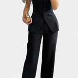 Conjunto de Top Tubo Estilo Minimalista Ekaterina y Pantalones de Pierna Ancha