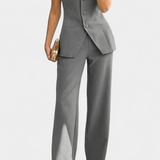 Conjunto de Top Tubo Estilo Minimalista Ekaterina y Pantalones de Pierna Ancha