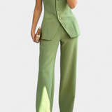 Conjunto de Top Tubo Estilo Minimalista Ekaterina y Pantalones de Pierna Ancha