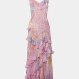 Vestido Maxi Ciervo con Volantes Florales