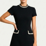 Bronwen | Vestido Mini de Mujer con Detalle de Perlas y Bolsillo