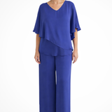 Serena | Conjunto de Top de Manga Murciélago en V y Pantalones de Pierna Ancha para Mujer