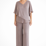 Serena | Conjunto de Top de Manga Murciélago en V y Pantalones de Pierna Ancha para Mujer