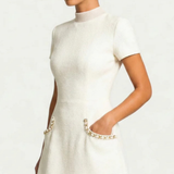 Bronwen | Vestido Mini de Mujer con Detalle de Perlas y Bolsillo