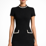 Bronwen | Vestido Mini de Mujer con Detalle de Perlas y Bolsillo