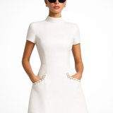 Bronwen | Vestido Mini de Mujer con Detalle de Perlas y Bolsillo