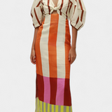 Vestido Alison Suave con Escote Frontal y Mangas Abullonadas