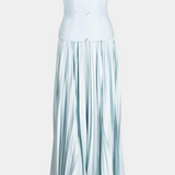 Vestido Midi Plisado Clara con Mangas Descubiertas