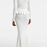 Conjunto de Vestido Midi de Punto Refinado Prudence con Top Abotonado