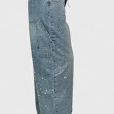 Jeans Cargo Dariya con Brillo y Aplicaciones de Piedras Preciosas