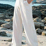 Lucy | Pantalones de lino anchos de cintura alta y corte relajado para el verano