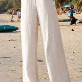 Lucy | Pantalones de lino anchos de cintura alta y corte relajado para el verano