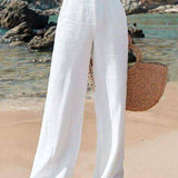 Lucy | Pantalones de lino anchos de cintura alta y corte relajado para el verano
