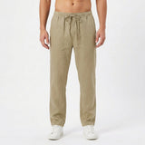 Lucas | Pantalones de Lino Hombre con Cintura Elástica y Pernera Recta