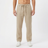 Lucas | Pantalones de Lino Hombre con Cintura Elástica y Pernera Recta