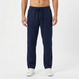 Lucas | Pantalones de Lino Hombre con Cintura Elástica y Pernera Recta