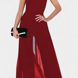 Mono Nadia Elegante Sin Mangas con Transparencia Frontal