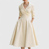 Mandy | Elegante vestido midi con escote en V