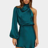 Vestido Mini Draped de Un Hombro Mara