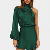 Vestido Mini Draped de Un Hombro Mara