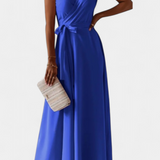 Marla – Vestido Largo con Escote en V y Silueta Fluida