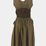 Vestido Midi Katana con dobladillo burbuja y corsé ajustado