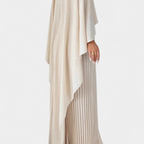 Vestido Maxi Plisado de Cuello Alto Jane con Mangas Voladas