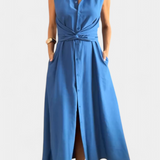 Vestido Camisa Meryl con Botones y Cinturón Ajustable