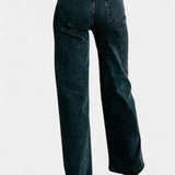 Jeans Rectos Desgastados Evian con Rhinestones