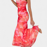 Vestido Floral Abigail Largo con Una Manga