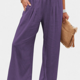 Pantalones Lexia de Algodón y Lino con Corte Fluido y Elegancia Natural