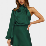 Vestido Mini Draped de Un Hombro Mara