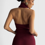 Vestido Midi Acanalado Rhea Sin Espalda