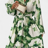 Vestido Maxi de Manga Larga Maria con Escote en V