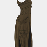 Vestido Midi Katana con dobladillo burbuja y corsé ajustado