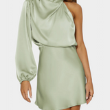 Vestido Mini Draped de Un Hombro Mara