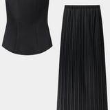 Conjunto Plisado de Dos Piezas Clarita Sin Tirantes