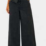 Conjunto Ludovica de Denim con Chaleco Ajustado y Jeans de Pierna Ancha